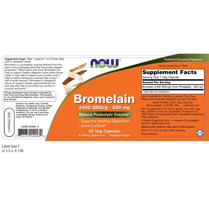 Bromelain 500 mg Veg Capsules