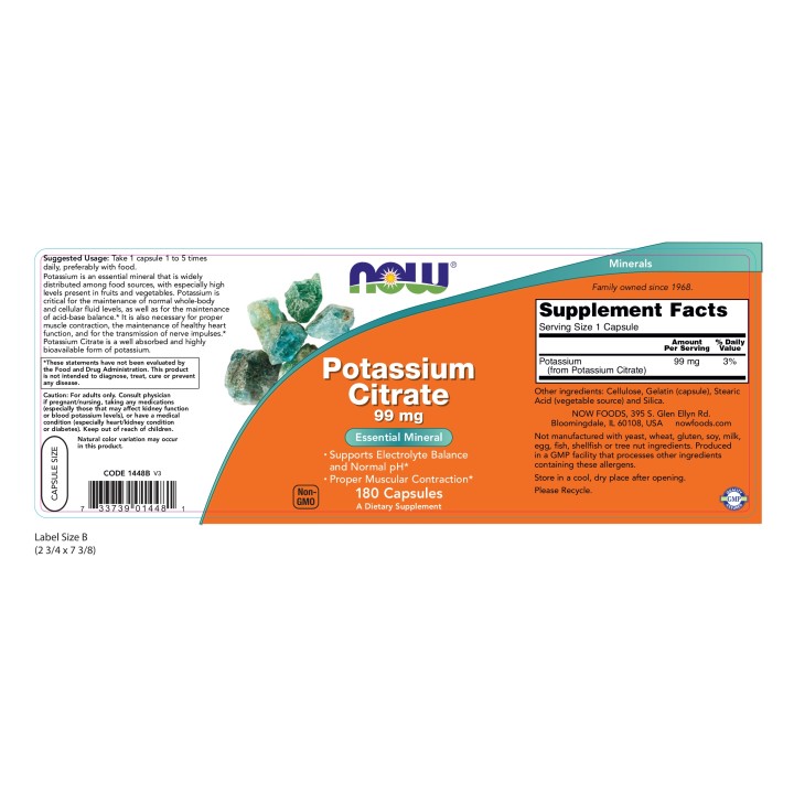 Potassium Citrate 99 mg Veg Capsules