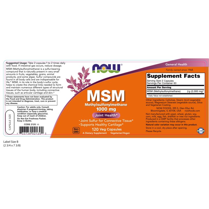 MSM 1000 mg Veg Capsules