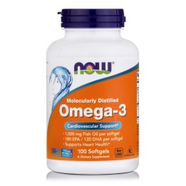 Omega-3 Fish Oil, Molecularly Distilled Softgels