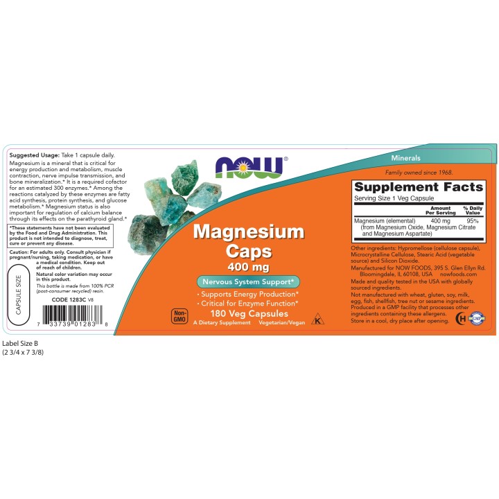 Magnesium 400 mg Veg Capsules