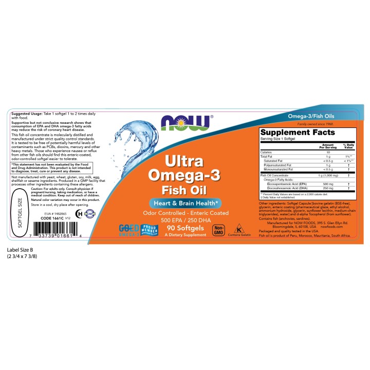Ultra Omega-3 Fish Oil (Bovine Gelatin) Softgels