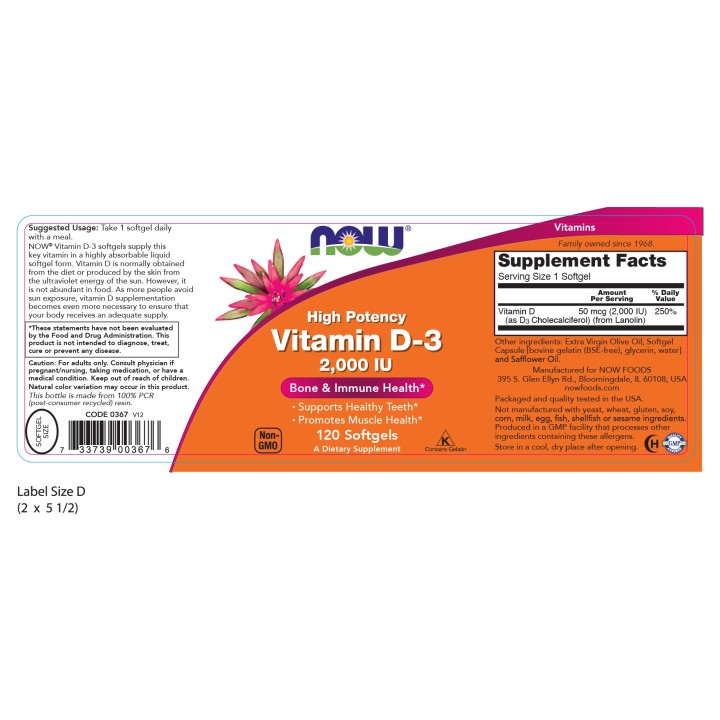 Vitamin D-3 2,000 IU Softgels