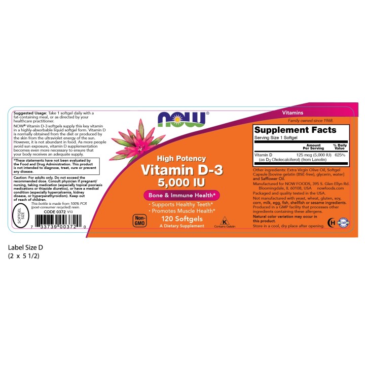 Vitamin D-3 5,000 IU Softgels