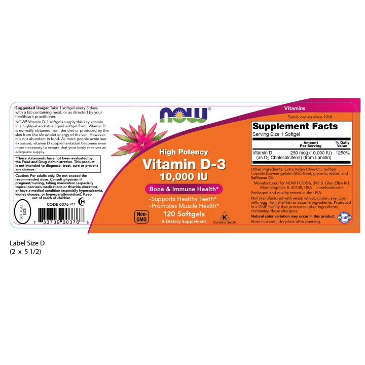 Vitamin D-3 10,000 IU Softgels