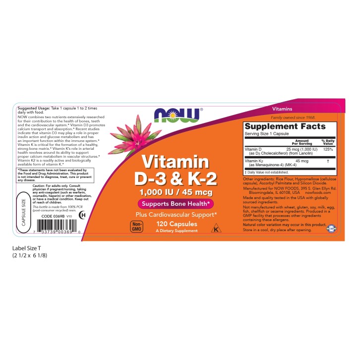 Vitamin D-3 & K-2 Capsules