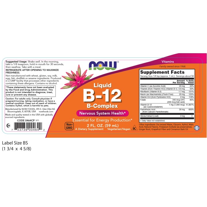 Vitamin B-12 Complex Liquid 2oz.