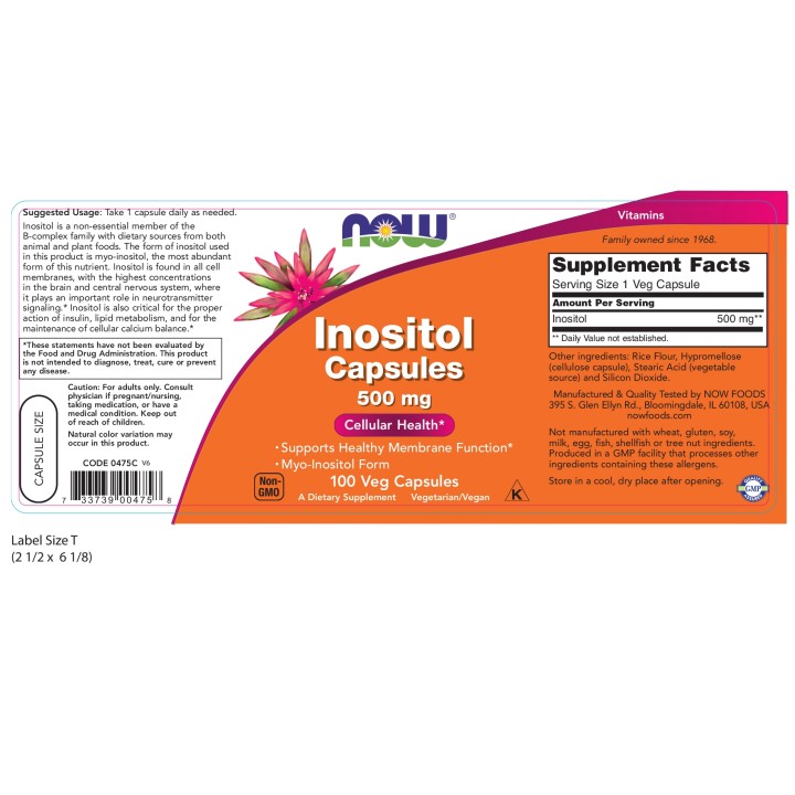 Inositol 500 mg Veg Capsules
