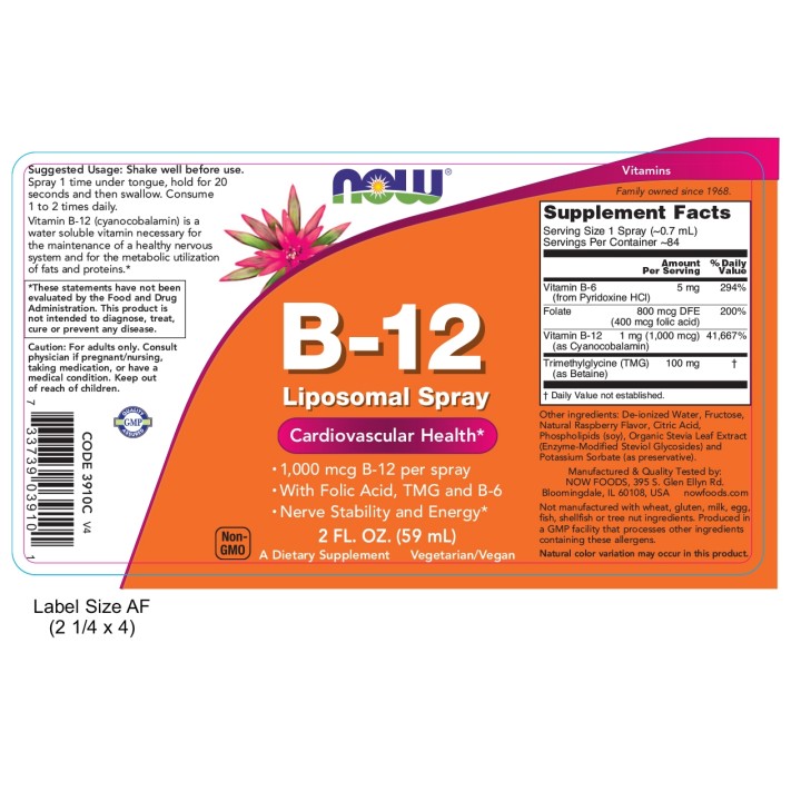 Vitamin B-12 Liposomal Spray