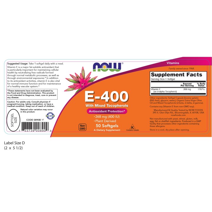 Vitamin E-400 With Mixed Tocopherols Softgels