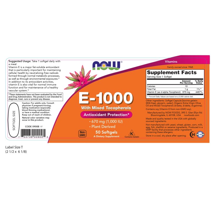 Vitamin E-1000 Mixed Tocopherols Softgels