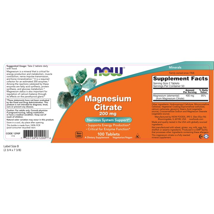 Magnesium Citrate 200 mg Tablets