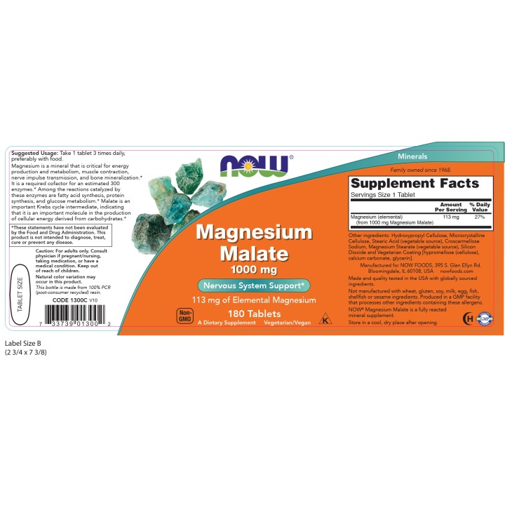Magnesium Malate 1000 mg Tablets
