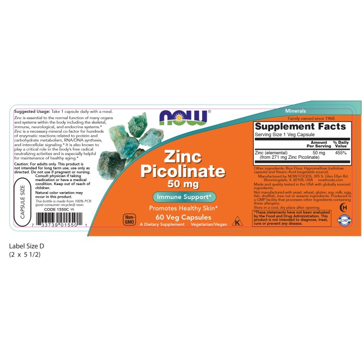 Zinc Picolinate 50 mg Veg Capsules
