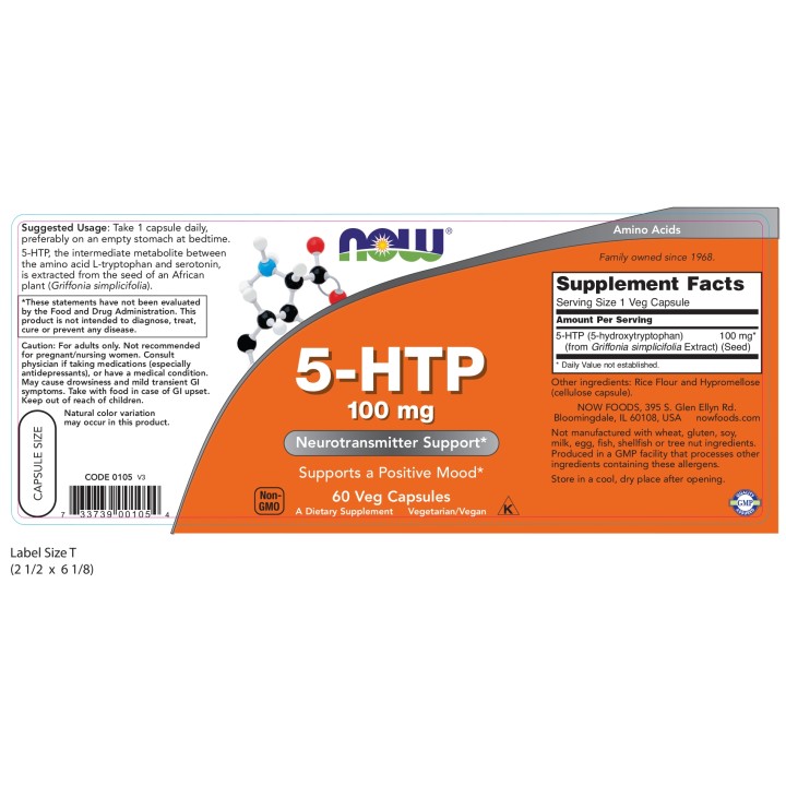 5-HTP 100 mg Veg Capsule