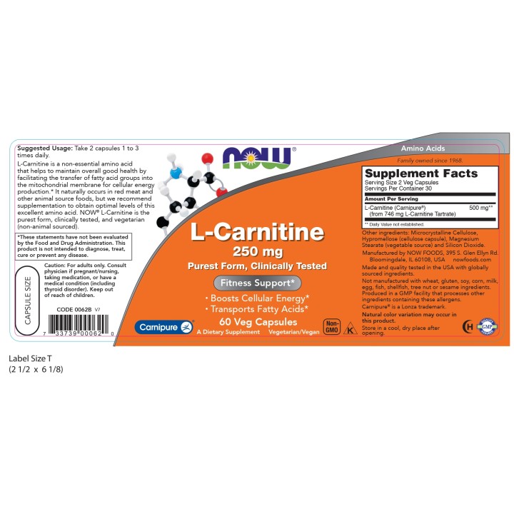 L-Carnitine 250 mg Veg Capsules
