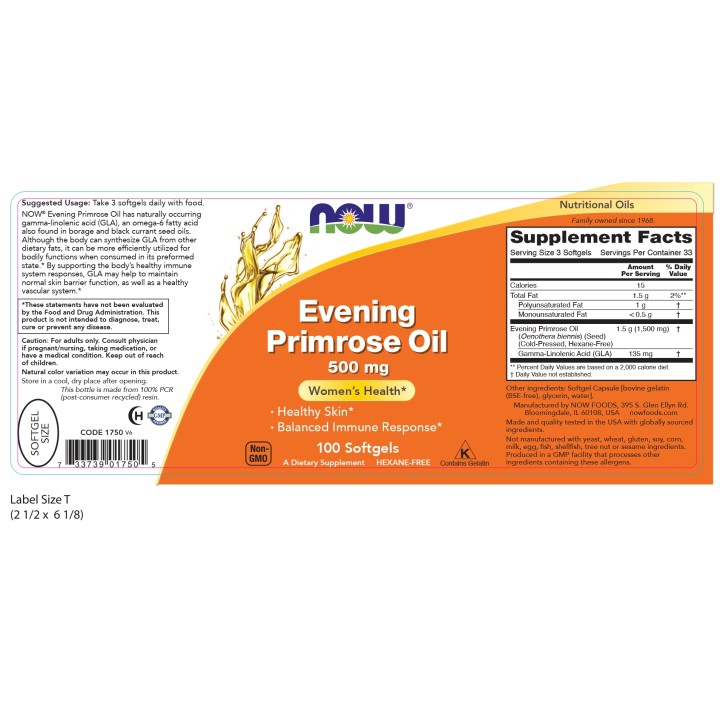 Evening Primrose Oil 500 mg Softgels