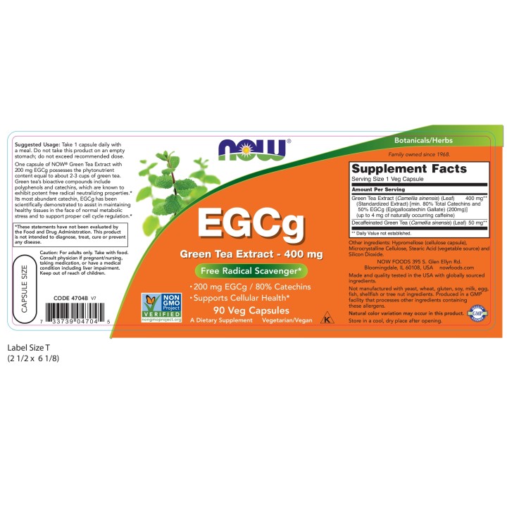 EGCg Green Tea Extract 400 mg Veg Capsules