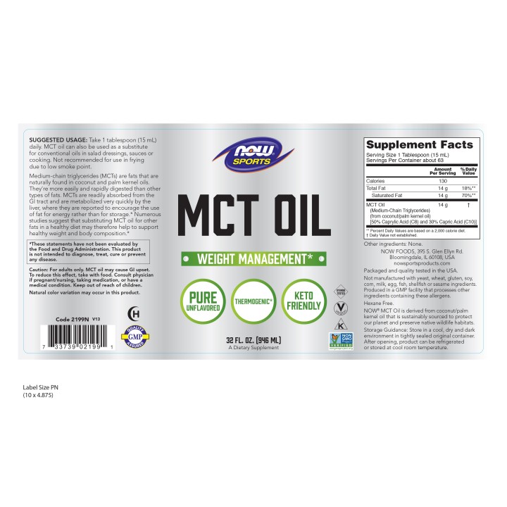 MCT Oil Liquid in Plastic Bottle