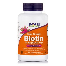 Biotin 10 mg (10,000 mcg), Extra Strength Veg Capsules