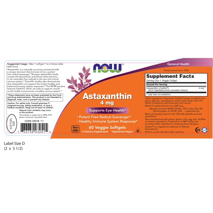 Astaxanthin 4 mg Veggie Softgels