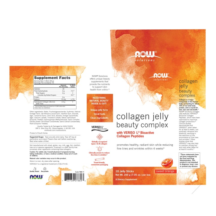 Collagen Jelly Beauty Complex, Sweet Orange Jelly Sticks