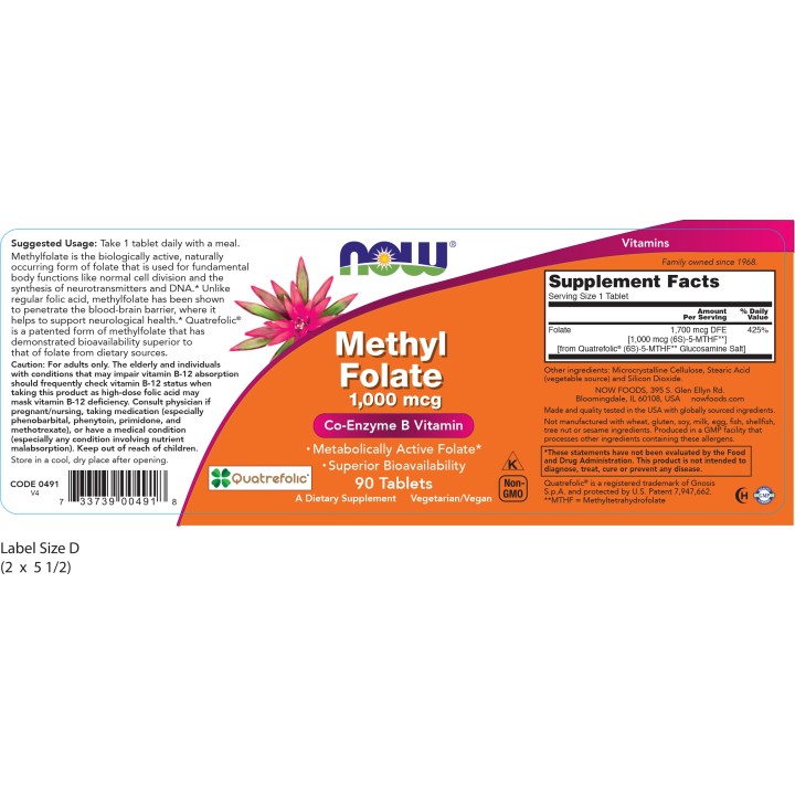 Methyl Folate 1,000 mcg Tablets