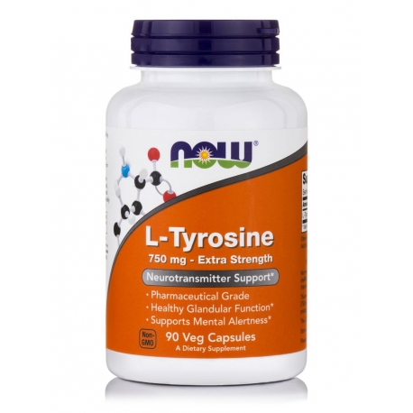 L-Tyrosine 750 mg, Extra Strength Veg Capsules