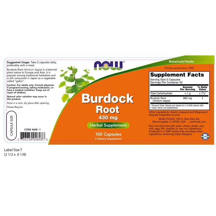 Burdock Root 430 mg Capsules