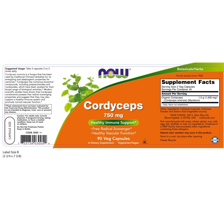 Cordyceps 750 mg Veg Capsules