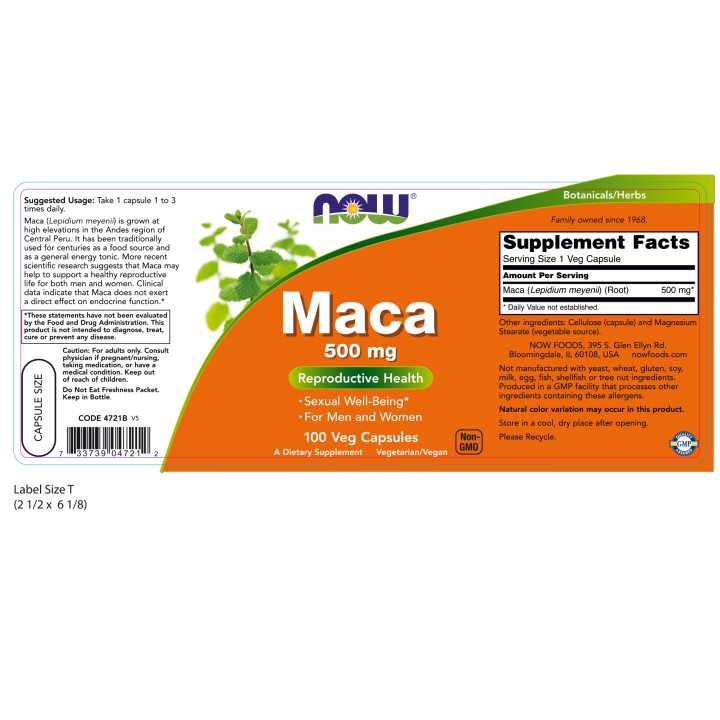 Maca 500 mg Veg Capsules