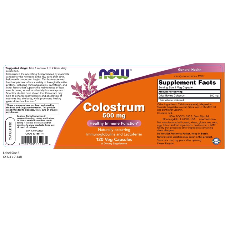 Colostrum 500 mg Veg Capsules