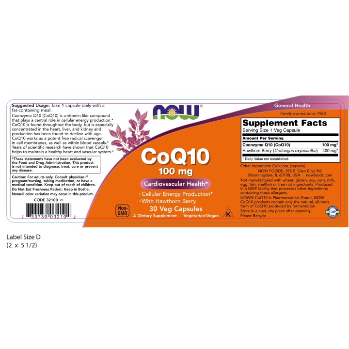 CoQ10 100 mg with Hawthorn Berry Veg Capsules
