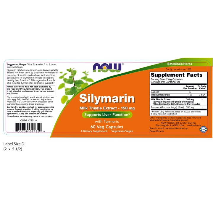 Milk Thistle Extract 150 mg Silymarin (120 mg) Veg Capsules