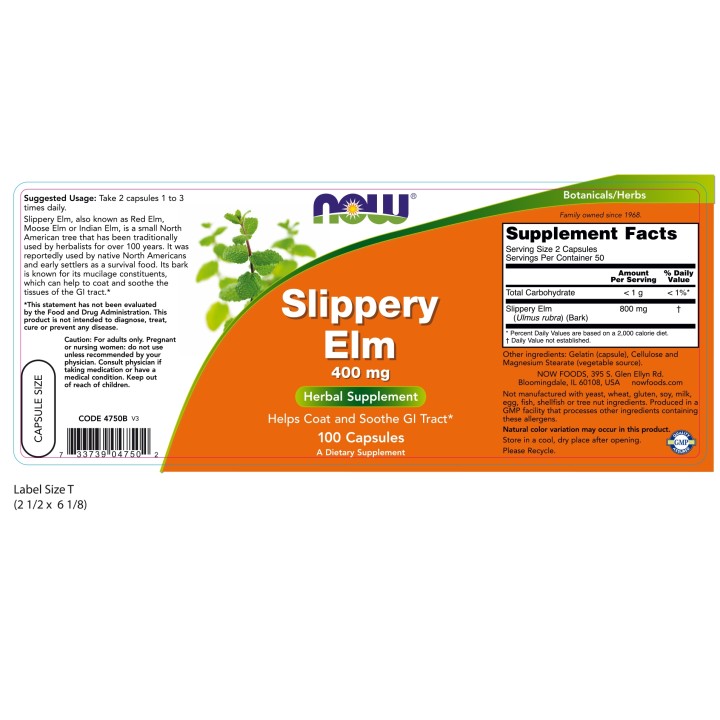 Slippery Elm 400 mg Capsules
